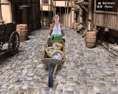 arya stark selling seafood from her cart